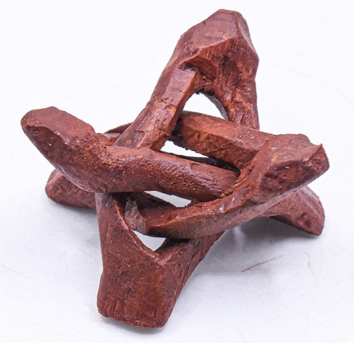 Carved wood tripod cobra - carved,