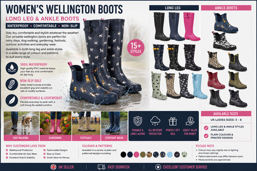 Wellington boots ladies womens - ladies,