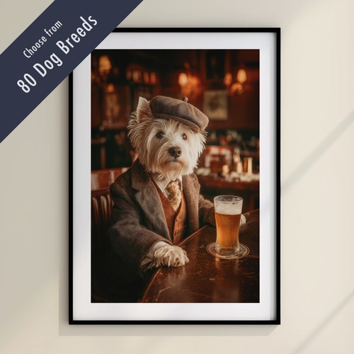 Funny dog drinking beer the - dog, at