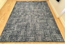 Crosshatch Sapphire Blue Rug 245x305 RRP £319 Huge XXL Decor Washable Ruggable
