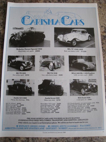 Carisma cars pre war sports - carisma,