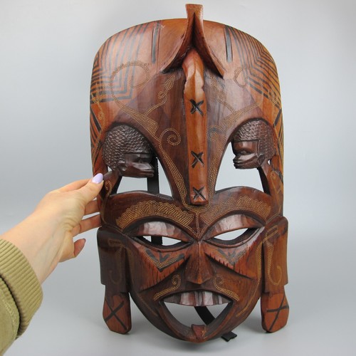 African tribal wooden mask - african,