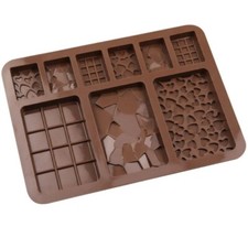 Silicone Chocolate Snap Bar Mould Block Heart Waffle Candy Wax Melt Candle Mold