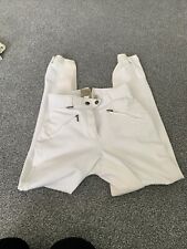 White Full Suede Seat Breeches Size 24 By Rugged