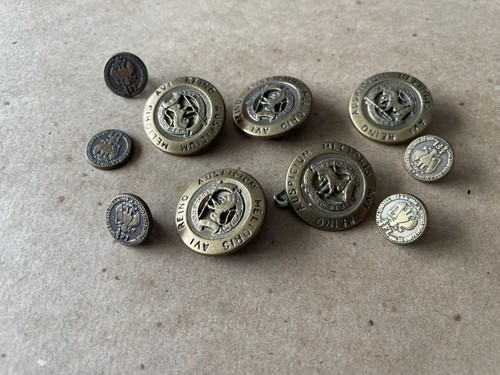 Military style metal buttons - military,