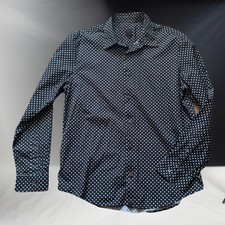 Pretty Green Smart Black/White Polka Dots Cotton Shirt XL