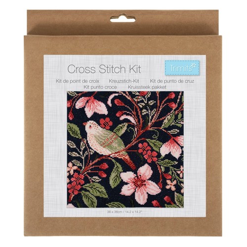 Bird blossom cross stitch - bird,