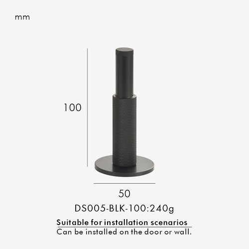Brass knurled door - door, stop