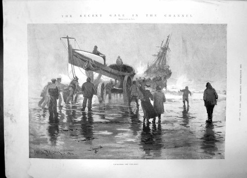 Old antique print launching - antique,