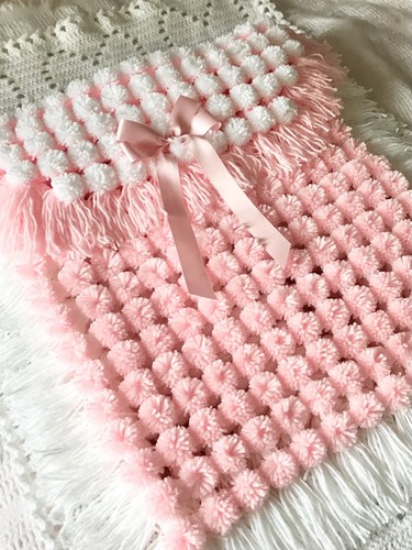 Blush pink white pompom - blush,