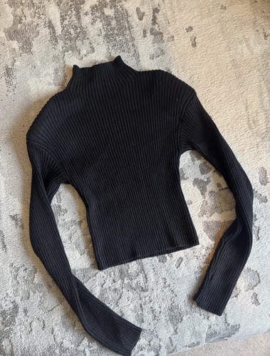 Zara black ribbed - knit, high