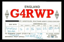 1 x QSL Card Radio UK G4RWP