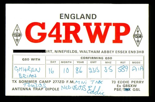Qsl card radio uk - card,