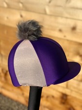 Horse Riding hat silk purple