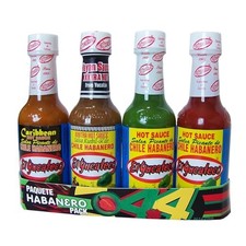 El Yucateco Hot Sauce Bundle (4 Pack) – Red, Green, Xtra Hot & Caribbean