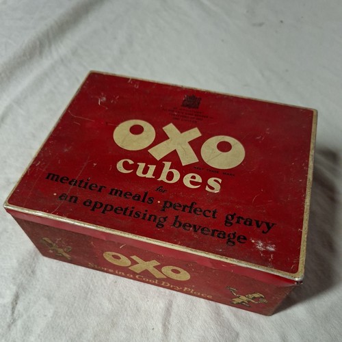 Vintage metal oxo cubes tin - metal,