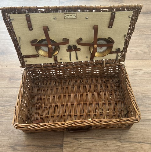 Vintage coracle wicker picnic - vintage,