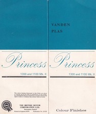 VANDEN PLAS PRINCESS 1300 & 1100 MK.II, COLOUR FINISHES GUIDE, PUB No.2233D.