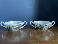 The Hunter By Myott Handled Soup Bowls X2 - Made In England