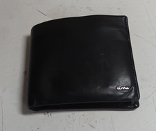 Ochnik Black Bifold Leather wallet with an internal zip pocket, a popper closure