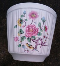 James Kent Old Foley Chinese Rose Planter Pot  19690s with Birds