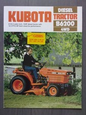 KUBOTA B6200 4WD Diesel Tractor orig 1988 UK Mkt Sales Brochure