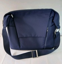 STOKKE 2 WAY CARRYING BABY CHANGING BAG BLUE UNUSED COMPLETE WITH MAT-MINT