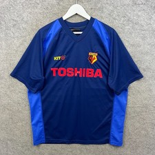 Watford Shirt Mens Large Blue KIT@ Training Football Jersey Kit Top 2001/2002