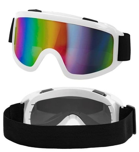 White rainbow ski goggles - rainbow,