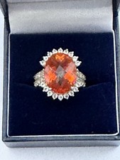 925 Silver Halo Ring With Fire