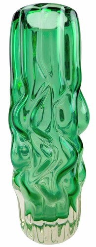 Czech art green glass - glass, vase