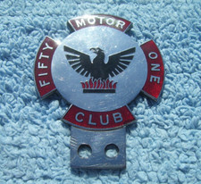 VINTAGE 1950s FIFTY ONE MOTOR CLUB CAR BADGE ~CROYDON PHOENIX FROM FLAMES EMBLEM