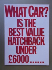 SKODA FAVORIT orig 1991 UK Mkt What Car? Best Value Hatchback Brochure