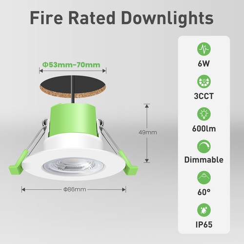 Led fire rated - led, 6w