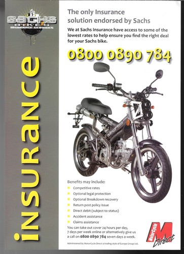 Sachs motorcycles insurance - motorcycles,
