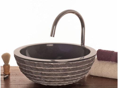 St09 black marble sink wash - black,