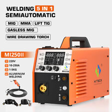 HITBOX 6IN1 Aluminum MIG Welder Gas Gasless 250A 220V LCD ARC/Lift TIG/Spool Gun