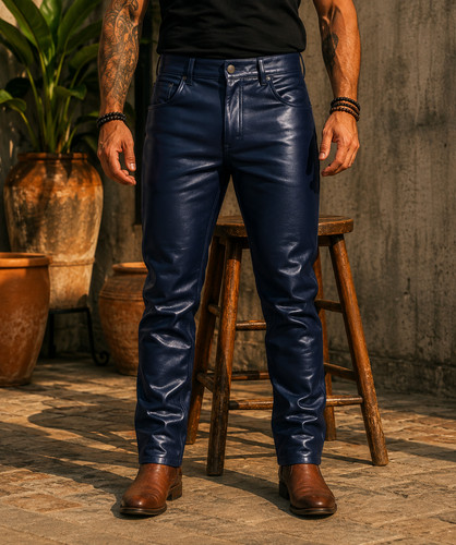 Men dark blue distress - men's,