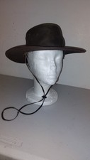 Leather Bush Hat Dark Brown  Outback  54cm #HS