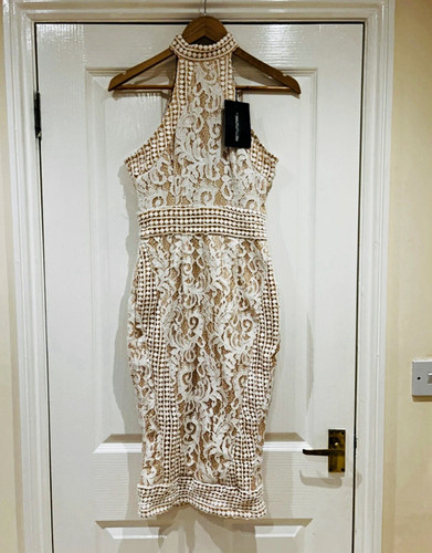 Plt beige white floral - white, lace