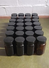 Amber Glass Jars with Plastic
