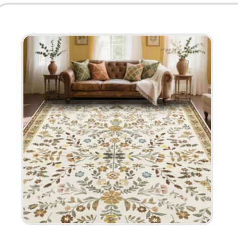 Large washable floral rug - washable,