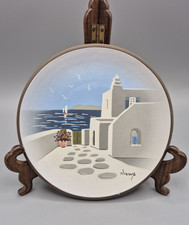 Handpainted Greek Decorative Mediterranean Wall Plate By Nikolas