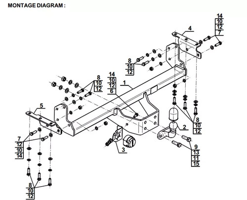 Flange neck tow - bar, for