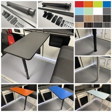 Campervan Table Kit with Adjustable Folding Leg & Rail Set,800 x 400mm,  VW T5/6
