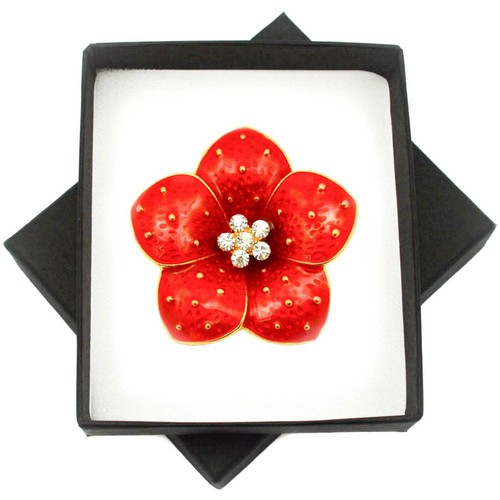 New women red flower brooches - new,