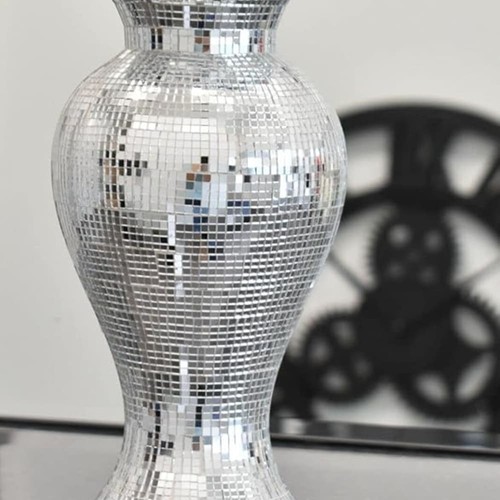 Silver mosaic mirrored - mirrored, vase