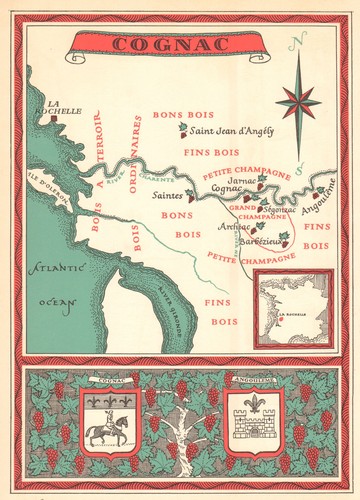 Cognac wine map - ., carte
