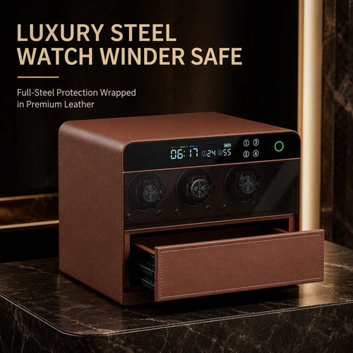 Luxury leather watch - luxury, winder