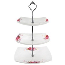 3 Tier Cake Stand Floral Afternoon Tea Party Wedding Plates Muffin Tableware